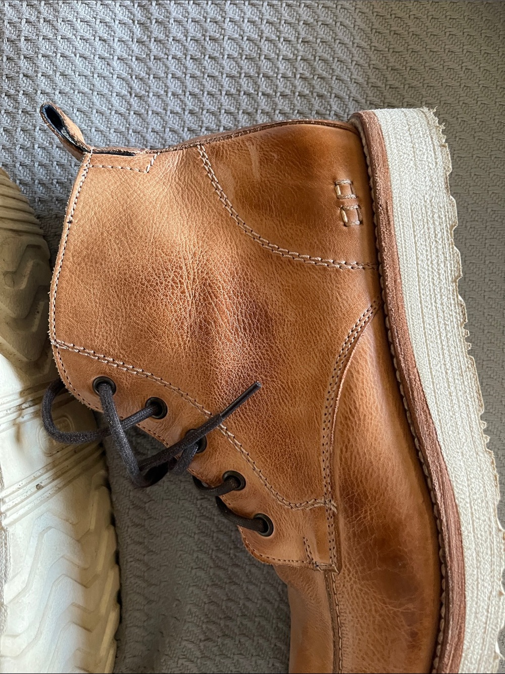 BED|STU Men's Tan Rustic leather Lincoln boots - Picture 5 of 12